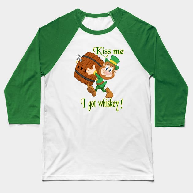 Leprechaun drinking Baseball T-Shirt by mpcartoons